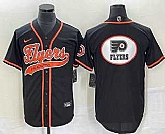 Men's Philadelphia Flyers Black Team Big Logo Cool Base Stitched Baseball Jersey,baseball caps,new era cap wholesale,wholesale hats